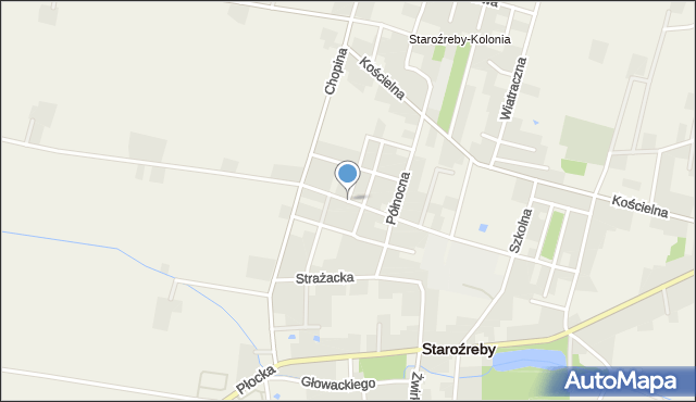 Staroźreby, Chabrowa, mapa Staroźreby