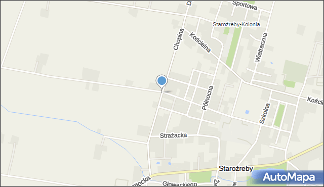 Staroźreby, Chopina Fryderyka, mapa Staroźreby