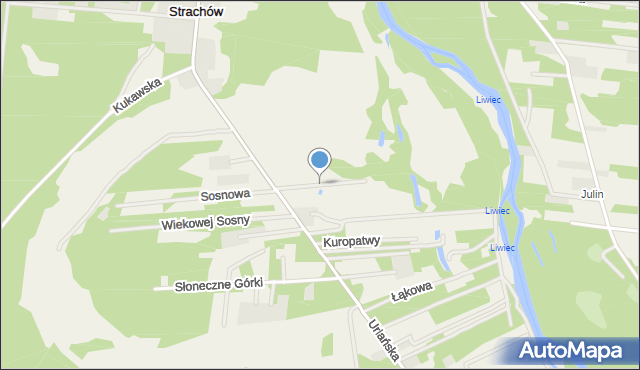 Strachów gmina Jadów, Chabrowa, mapa Strachów gmina Jadów