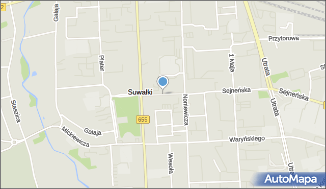 Suwałki, Chłodna, mapa Suwałk