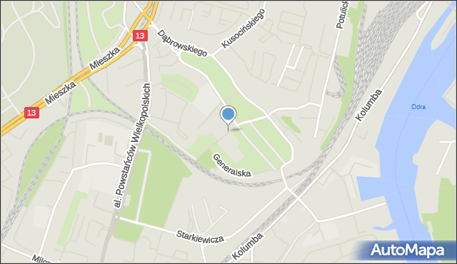 Szczecin, Chłapowskiego Dezyderego, gen., mapa Szczecina