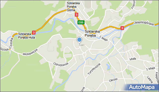 Szklarska Poręba, Chopina Fryderyka, mapa Szklarska Poręba