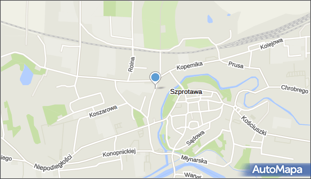 Szprotawa, Chodkiewicza, mapa Szprotawa