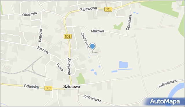 Sztutowo, Chabrowa, mapa Sztutowo