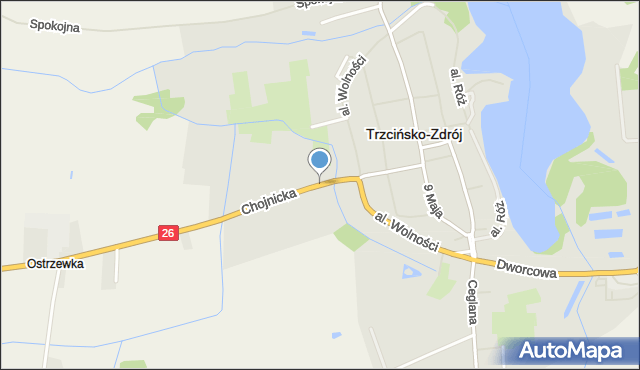 Trzcińsko-Zdrój, Chojnicka, mapa Trzcińsko-Zdrój