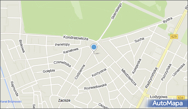 Warszawa, Chmurna, mapa Warszawy