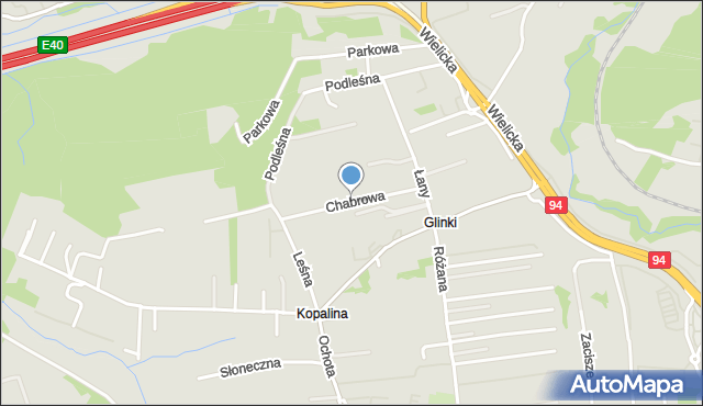 Wieliczka, Chabrowa, mapa Wieliczka