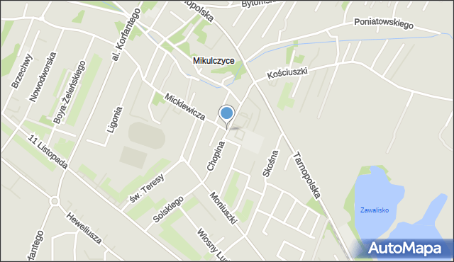 Zabrze, Chopina Fryderyka, mapa Zabrza