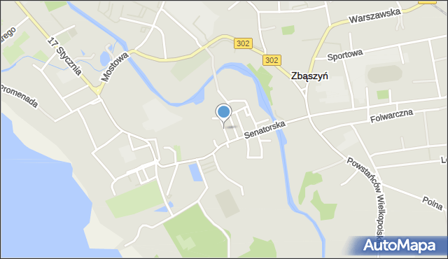 Zbąszyń, Chłodna, mapa Zbąszyń