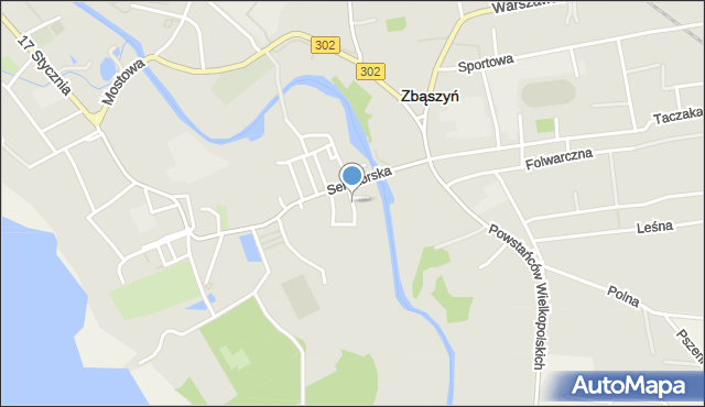 Zbąszyń, Chmielna, mapa Zbąszyń