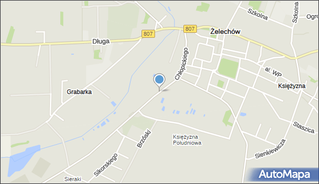 Żelechów powiat garwoliński, Chłopickiego Józefa, gen., mapa Żelechów powiat garwoliński