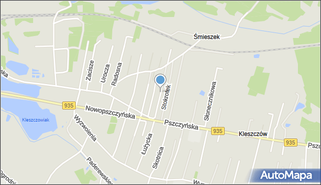 Żory, Chabrowa, mapa Żor