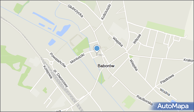 Baborów, Ciasna, mapa Baborów