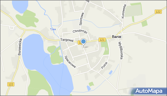 Banie, Ciasna, mapa Banie