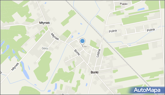 Borki gmina Koło, Cisowa, mapa Borki gmina Koło