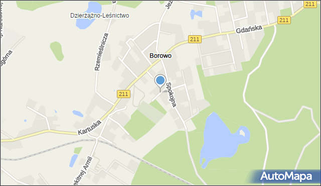 Borowo gmina Kartuzy, Cicha, mapa Borowo gmina Kartuzy