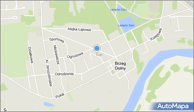 Brzeg Dolny, Cicha, mapa Brzeg Dolny