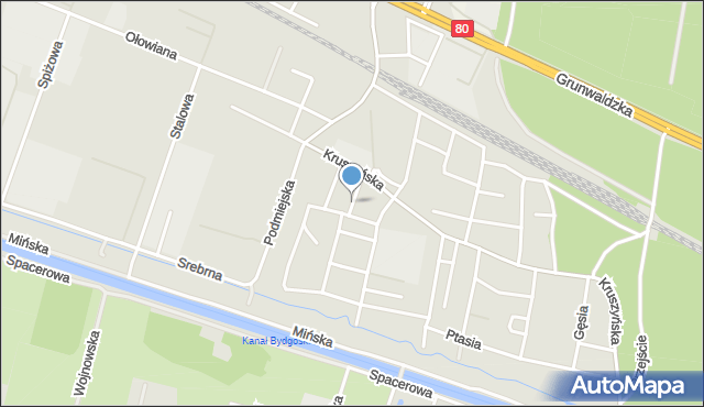 Bydgoszcz, Cietrzewia, mapa Bydgoszczy