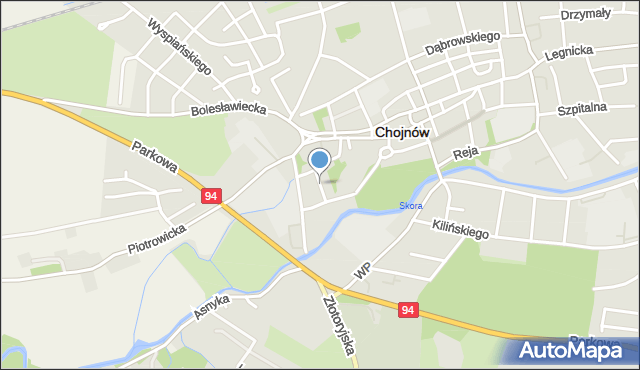 Chojnów powiat legnicki, Cicha, mapa Chojnów powiat legnicki