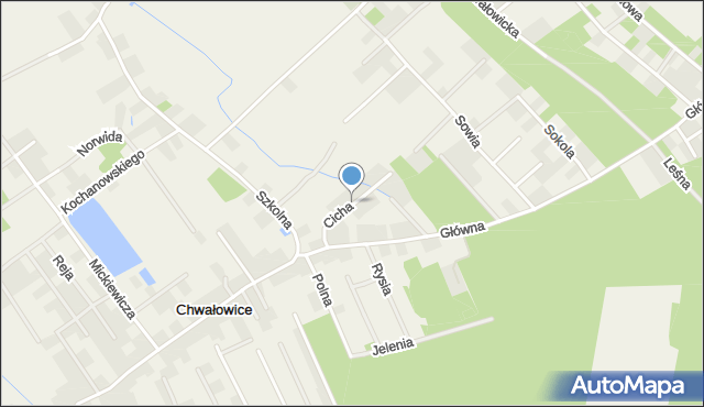 Chwałowice gmina Jelcz-Laskowice, Cicha, mapa Chwałowice gmina Jelcz-Laskowice