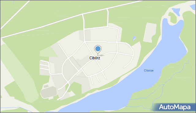 Cibórz gmina Skąpe, Cibórz, mapa Cibórz gmina Skąpe