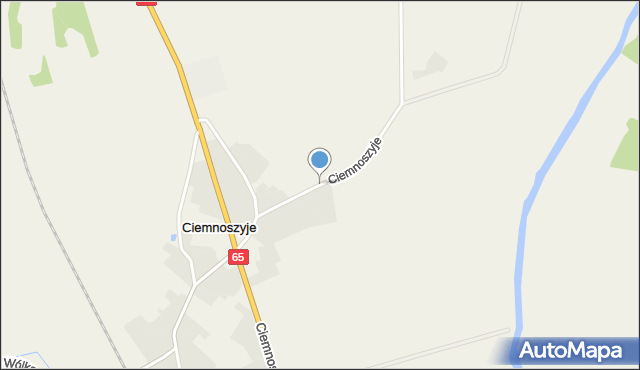 Ciemnoszyje, Ciemnoszyje, mapa Ciemnoszyje