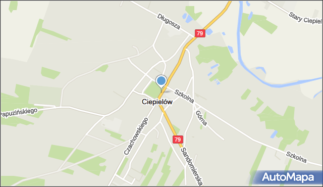 Ciepielów powiat lipski, Ciepielów, mapa Ciepielów powiat lipski