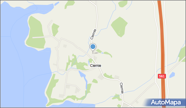 Ciernie gmina Prostki, Ciernie, mapa Ciernie gmina Prostki