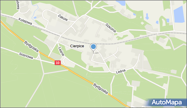 Cierpice gmina Wielka Nieszawka, Cicha, mapa Cierpice gmina Wielka Nieszawka