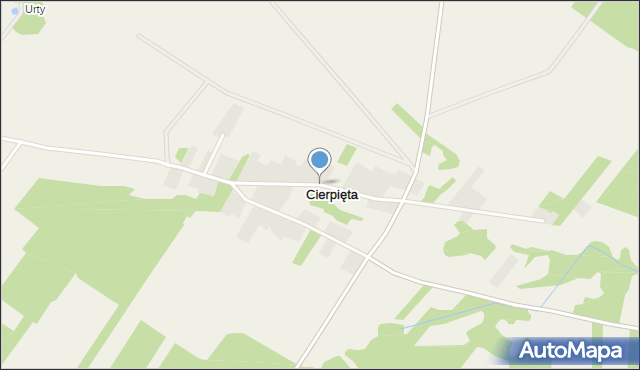 Cierpięta gmina Wierzbno, Cierpięta, mapa Cierpięta gmina Wierzbno