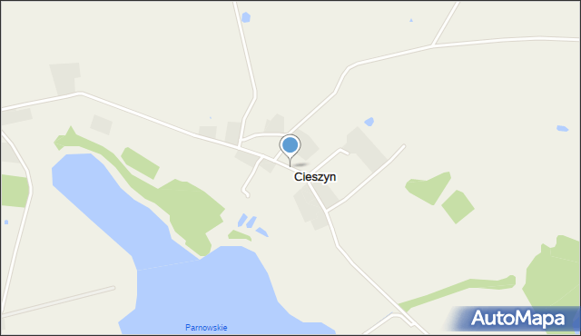 Cieszyn gmina Biesiekierz, Cieszyn, mapa Cieszyn gmina Biesiekierz