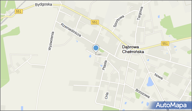 Dąbrowa Chełmińska, Cicha, mapa Dąbrowa Chełmińska