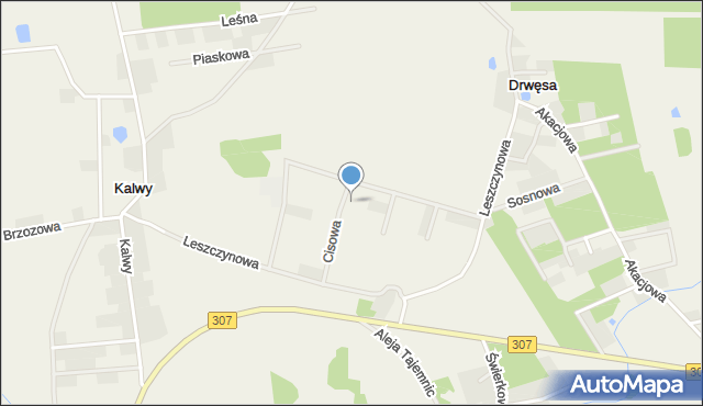 Drwęsa, Cisowa, mapa Drwęsa