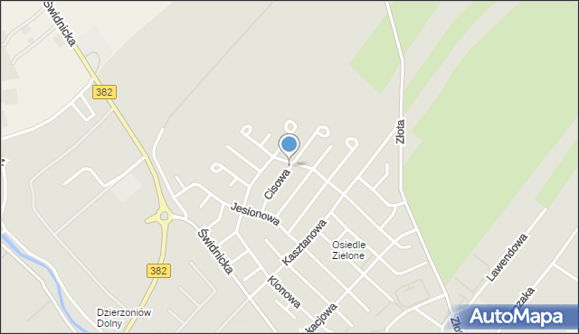 Dzierżoniów, Cisowa, mapa Dzierżoniów