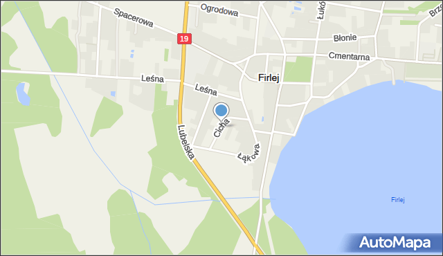 Firlej powiat lubartowski, Cicha, mapa Firlej powiat lubartowski