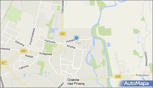 Grabów nad Prosną, Ciesielskiego, mapa Grabów nad Prosną