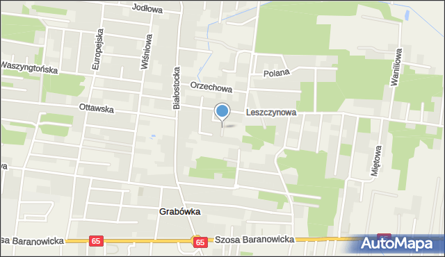 Grabówka powiat białostocki, Cisowa, mapa Grabówka powiat białostocki