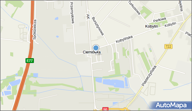 Grójec, Cierniówka, mapa Grójec