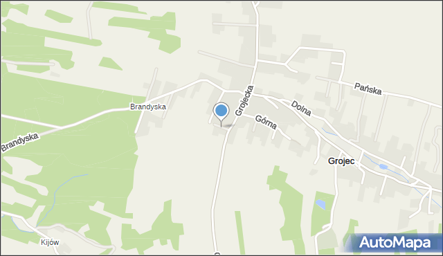 Grojec gmina Alwernia, Cichy Kącik, mapa Grojec gmina Alwernia