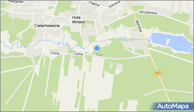 Huta Mińska, Cicha, mapa Huta Mińska