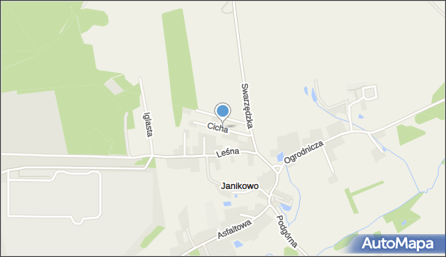 Janikowo gmina Swarzędz, Cicha, mapa Janikowo gmina Swarzędz