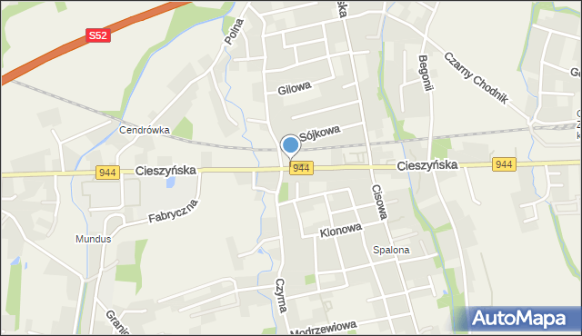 Jasienica powiat bielski, Cieszyńska, mapa Jasienica powiat bielski