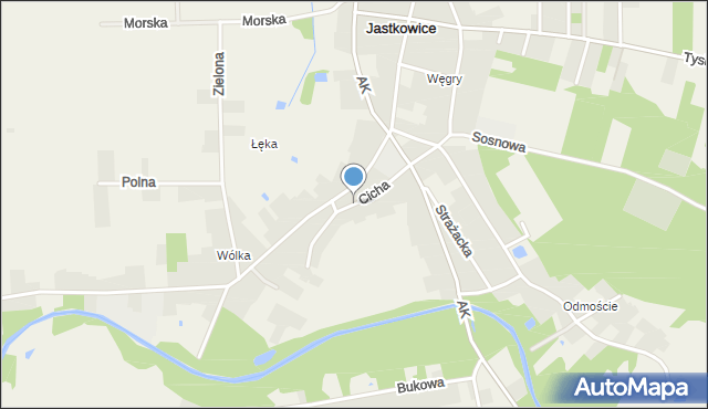 Jastkowice, Cicha, mapa Jastkowice