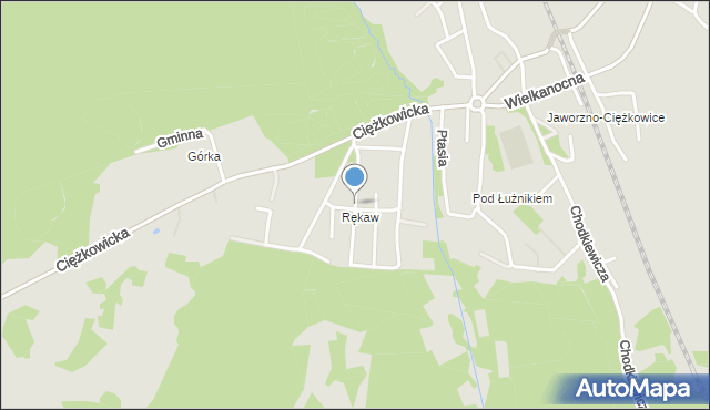 Jaworzno, Ciuby Kazimierza, ks., mapa Jaworzno