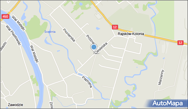 Kalisz, Ciesielska, mapa Kalisza