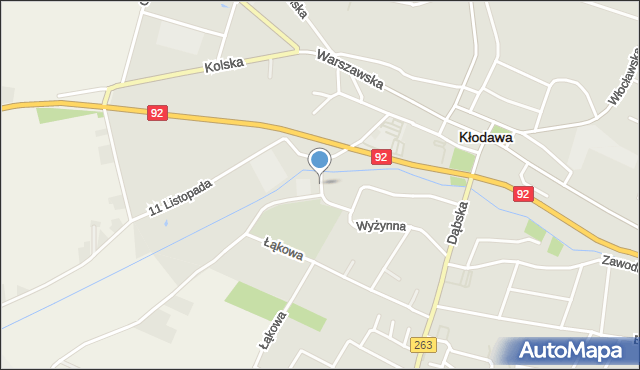 Kłodawa powiat kolski, Cicha, mapa Kłodawa powiat kolski