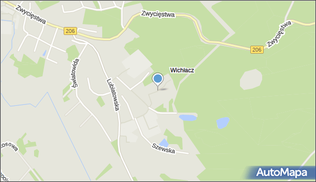 Koszalin, Cicha, mapa Koszalina