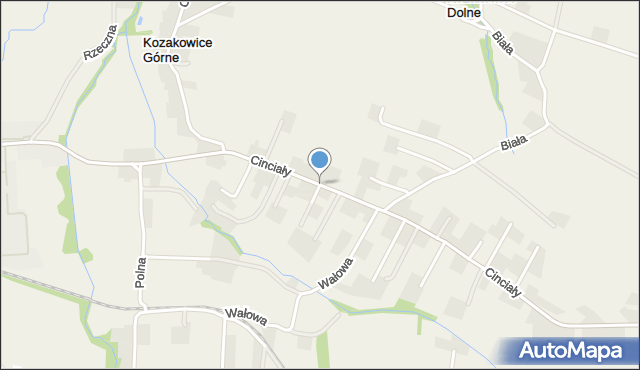 Kozakowice Górne, Cinciały Andrzeja, dr., mapa Kozakowice Górne