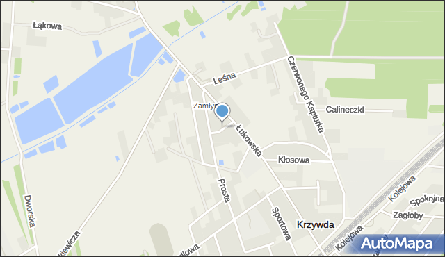 Krzywda powiat łukowski, Cicha, mapa Krzywda powiat łukowski