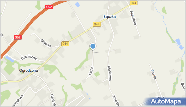 Łączka gmina Dębowiec, Cicha, mapa Łączka gmina Dębowiec